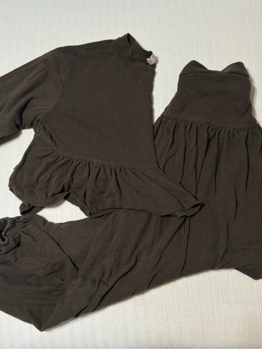 Free People Matching Set / Crop Short Sleeve & Hippy Pants / Extra Small